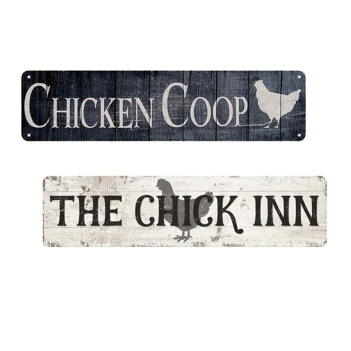 Placa de Metal Chick Inn, Placa Vintage de Alumínio para Cozinha e Jardim 20x30cm / branco