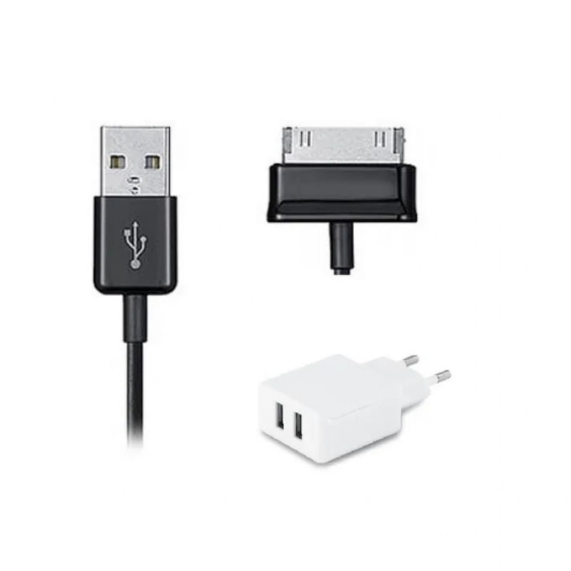 Cabo Usb 2.0 Mais Carregador Bivolt Para Tablet Samsung Gt-p3110