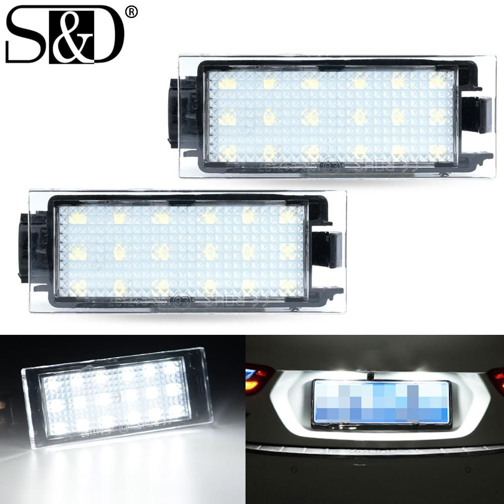 2 Peças de Luz de Placa LED Canbus 6500K para Renault