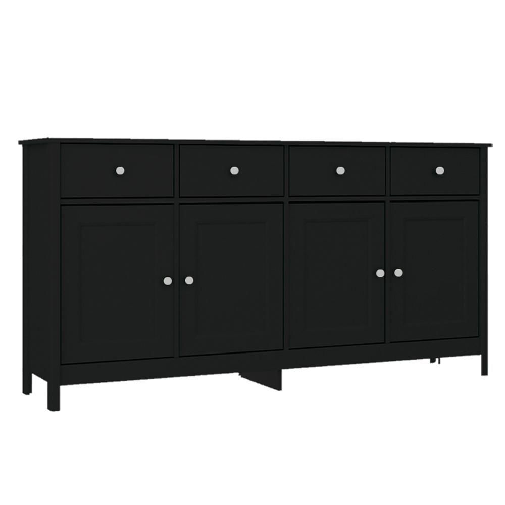 Balcao Buffet 4 Portas 4 Gavetas 154 Cm R626 Preto Dtall Preto