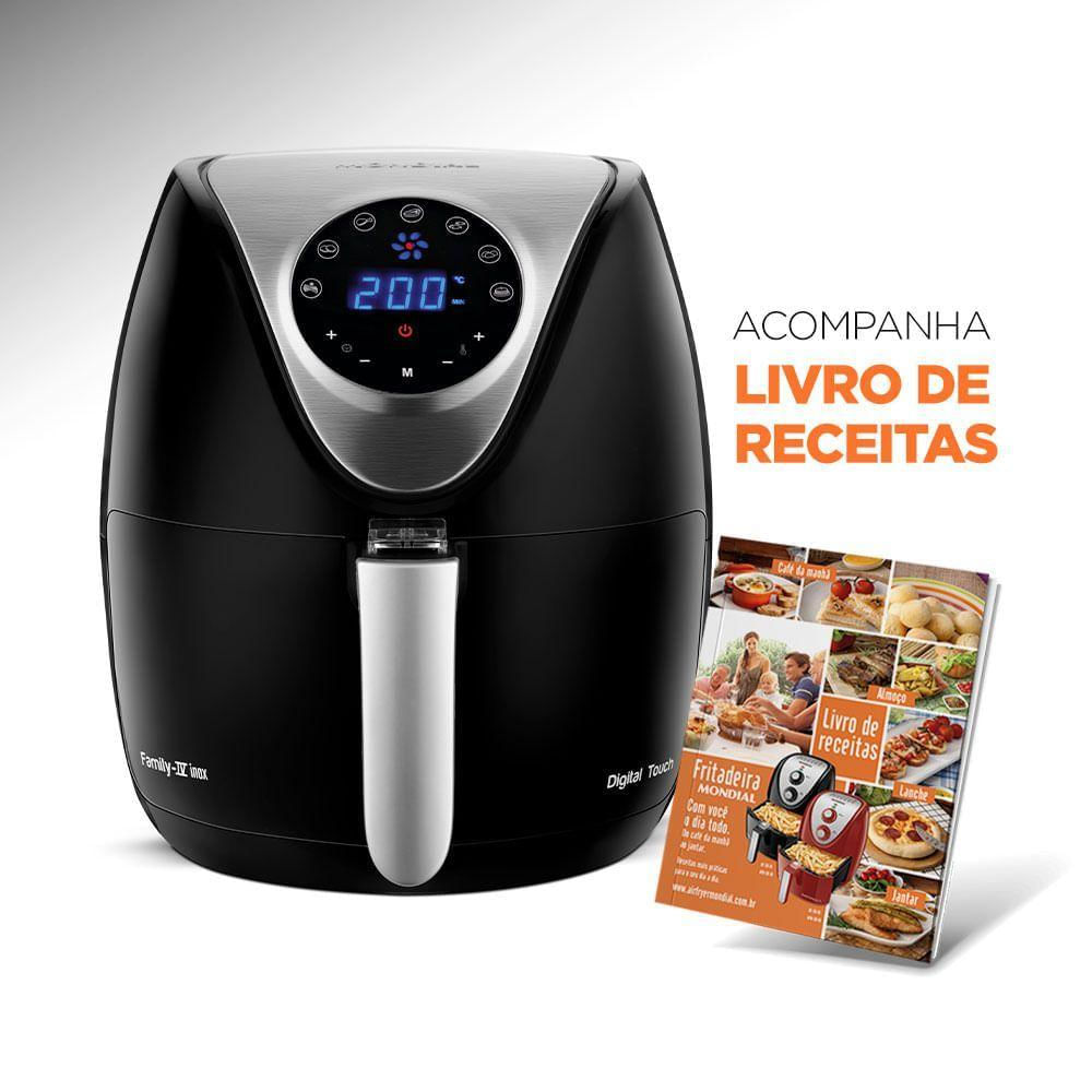 Fritadeira Elétrica Mondial Family Iv 3,5L Inox Digital Touch Preto Inox AF-30-DI 220V 220V