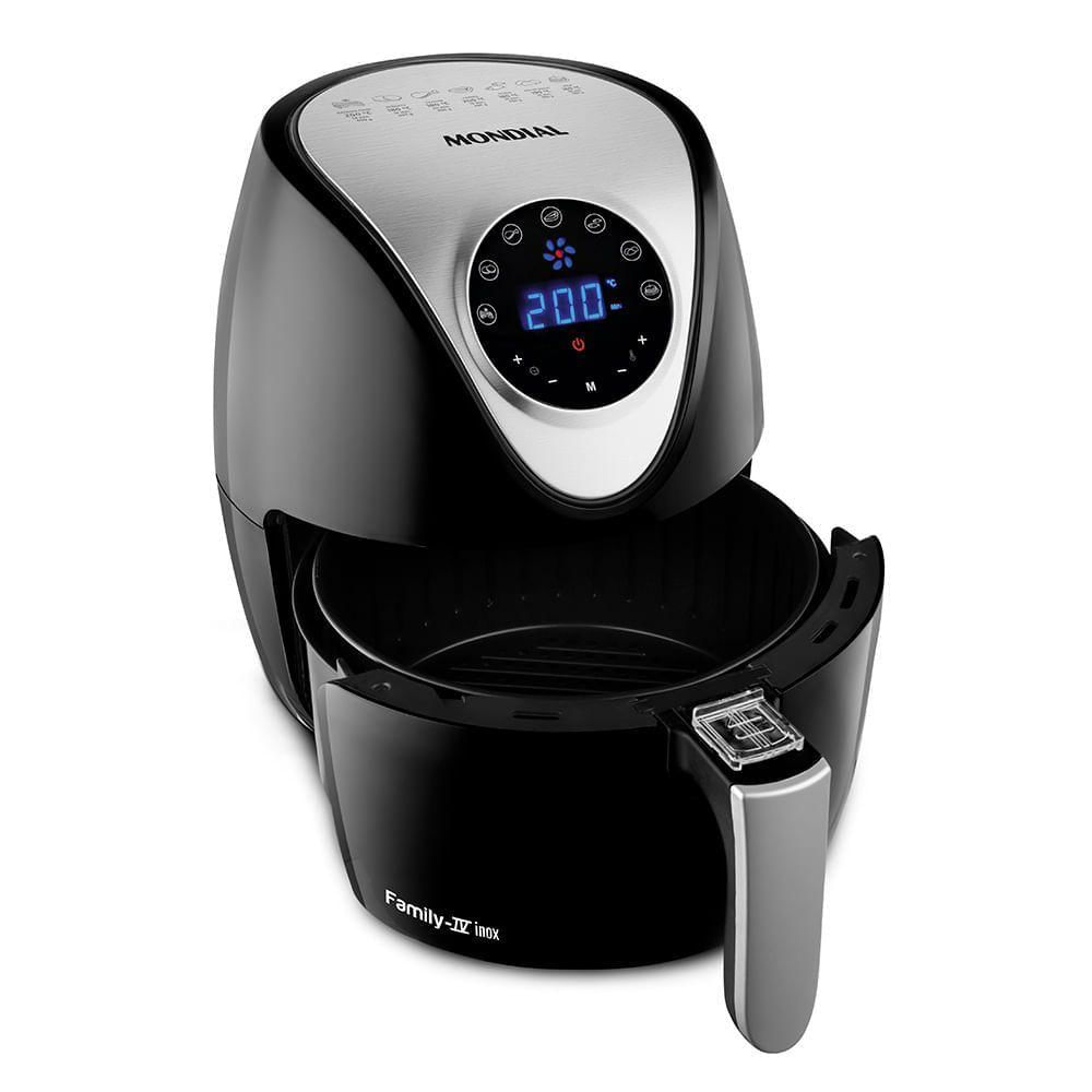 Fritadeira Elétrica Mondial Family Iv 3,5L Inox Digital Touch Preto Inox AF-30-DI 220V