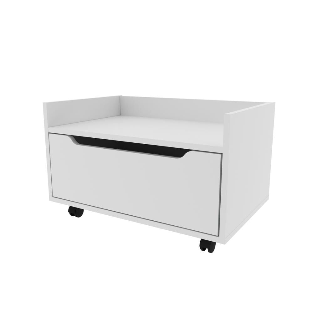 Balcão Gabinete 60cm Com 1 Gavetas E Rodízio Bn3647 Branco Tecnomobili