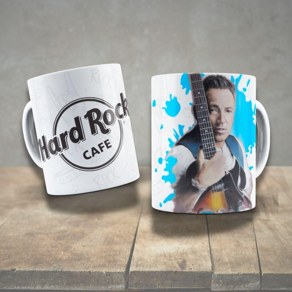 Caneca De Porcelana 325ml Decorada ícones Da Música Bruce Springsteen