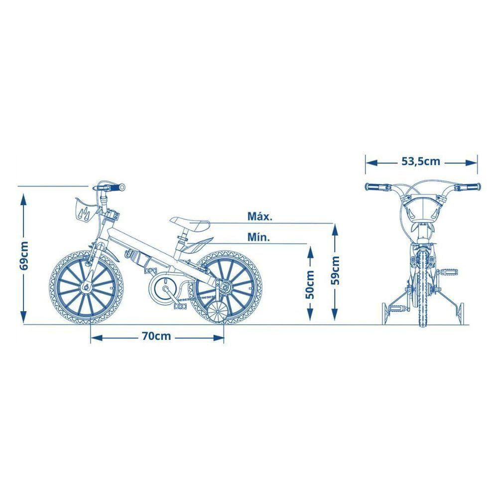 Bicicleta Infantil Aro 16 Menina Com Rodinha Nathor