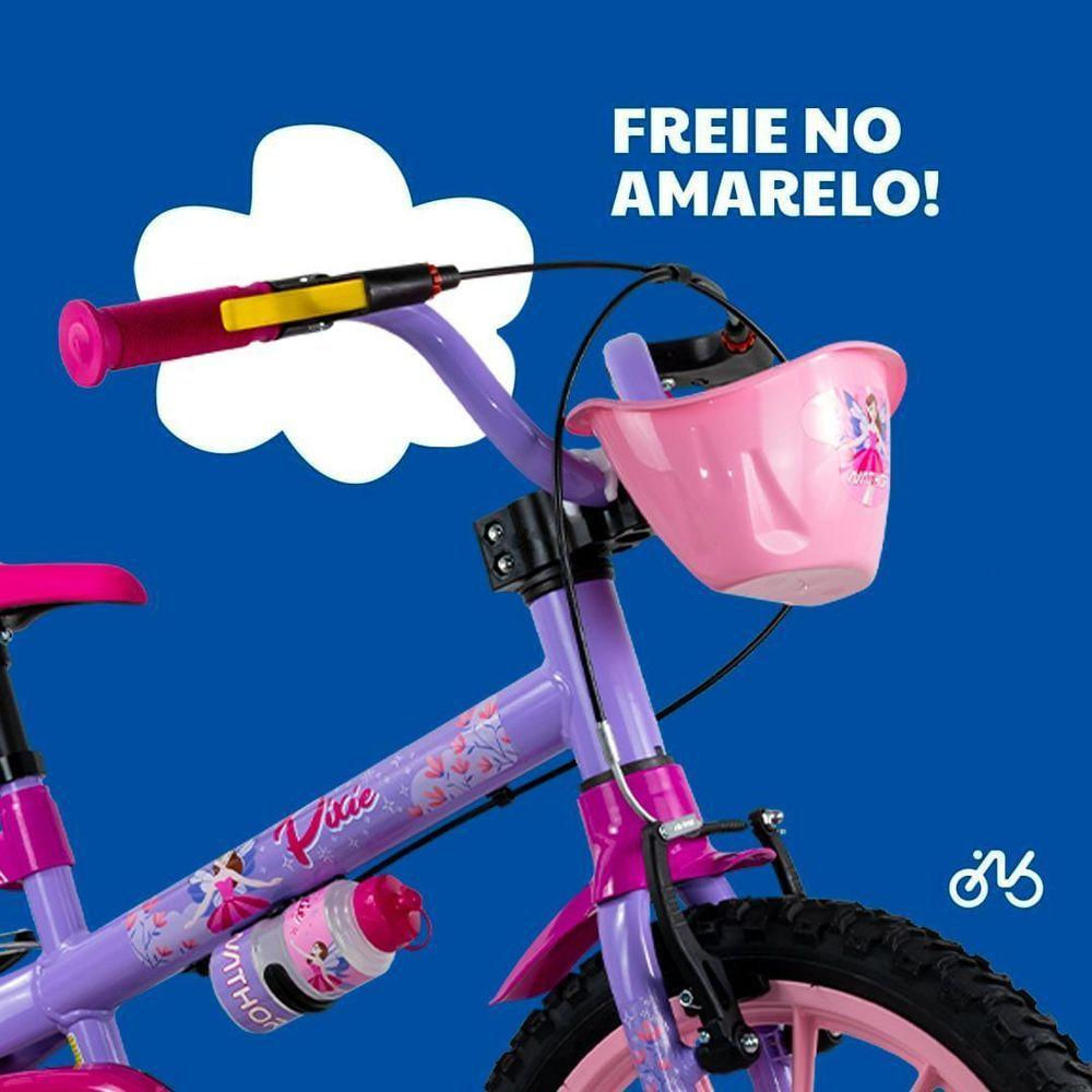 Bicicleta Infantil Aro 16 Menina Com Rodinha Nathor