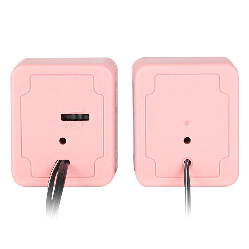 Caixa De Som 2.0 Usb 5v 2x 1w Com Controlador De Volume Rosa - Vs-01r