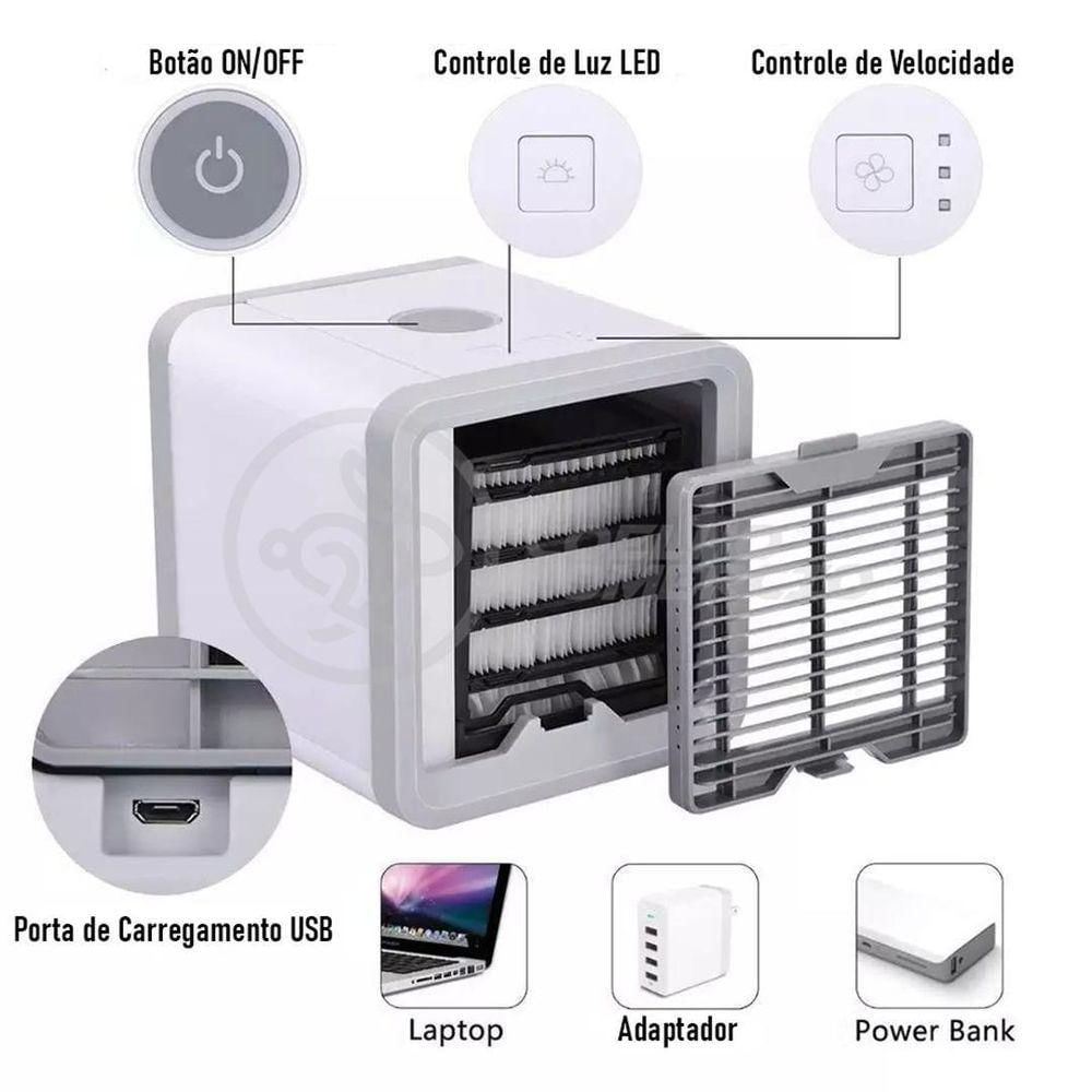 Mini Ar Condicionado Climatizador Humidificador Portátil Arctic Air Cooler 3 Velocidades