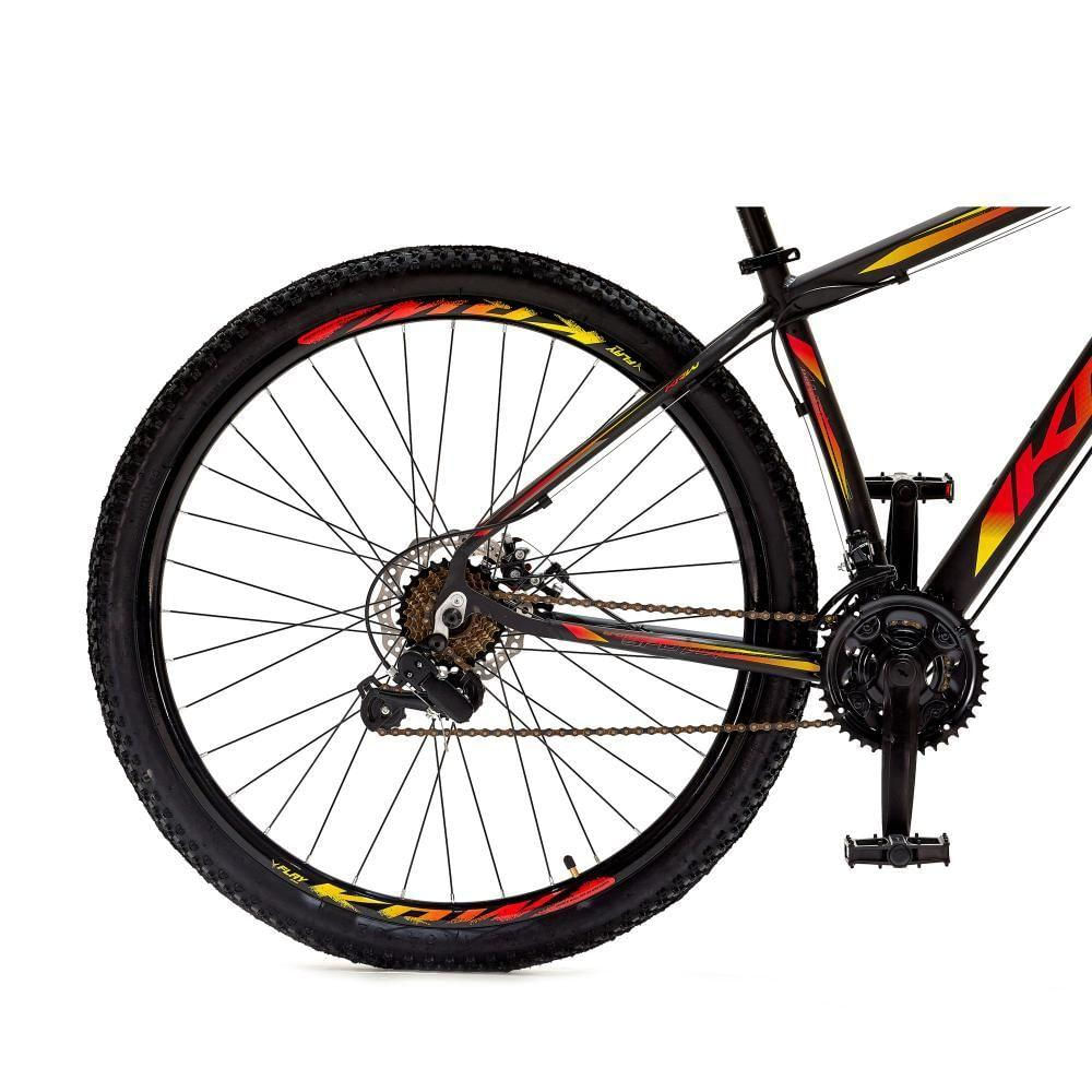 Bicicleta Aro 29 Krw Alumínio 21 Vel Freio A Disco Suspensão Dianteira S3 19 Preto-Amarelo E Vermelho