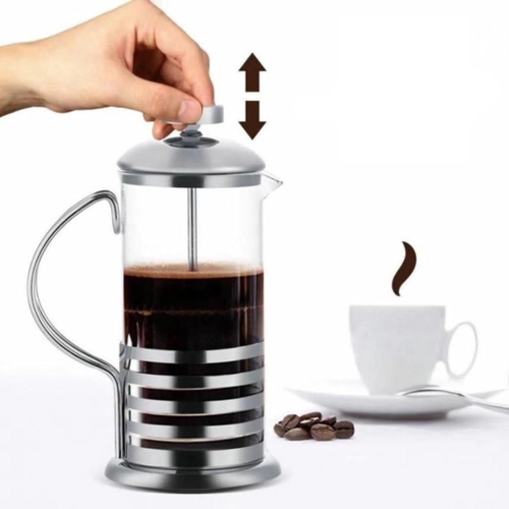 Cafeteira Francesa Chaleira Vidro Maquina Cafe 350ml Prensa Cremeira Bule French Press Inox