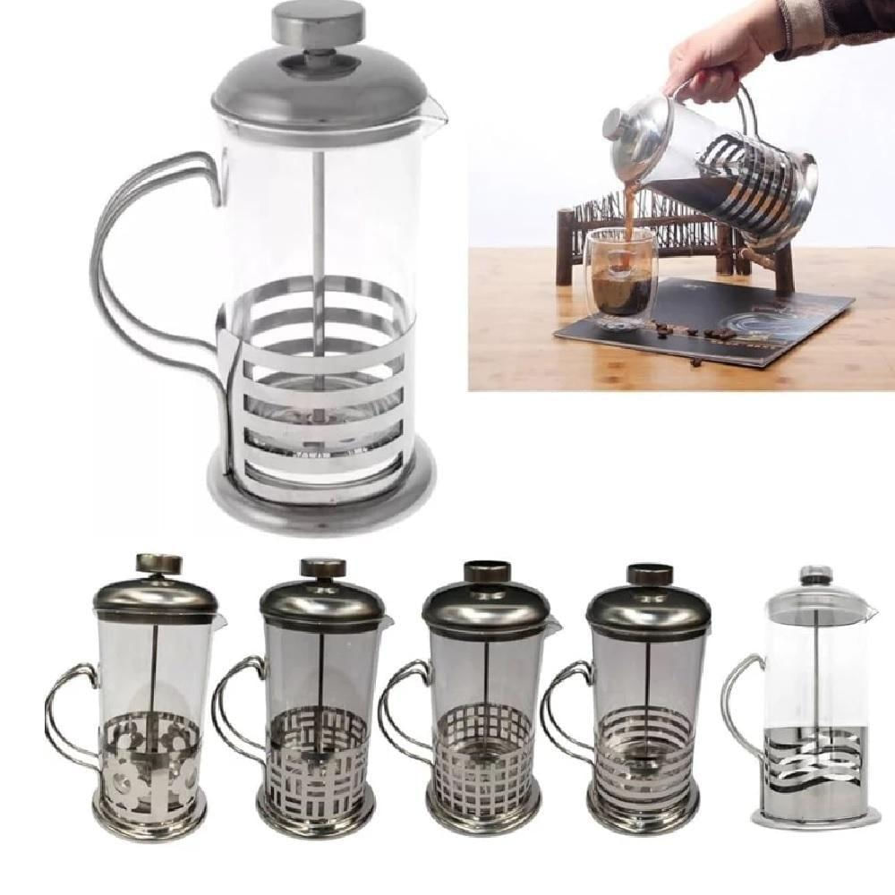 Cafeteira Francesa Chaleira Vidro Maquina Cafe 350ml Prensa Cremeira Bule French Press Inox