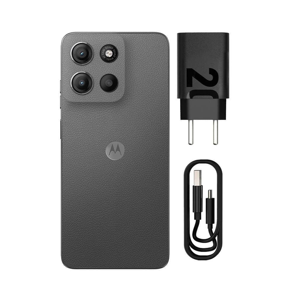 Smartphone Motorola Moto G15 256GB 12GB (4GB RAM+8GB Ram Boost) e Camera 50MP com AI e Night Vision, 5.200mAh Tela FHD+ 6.7 Grafite