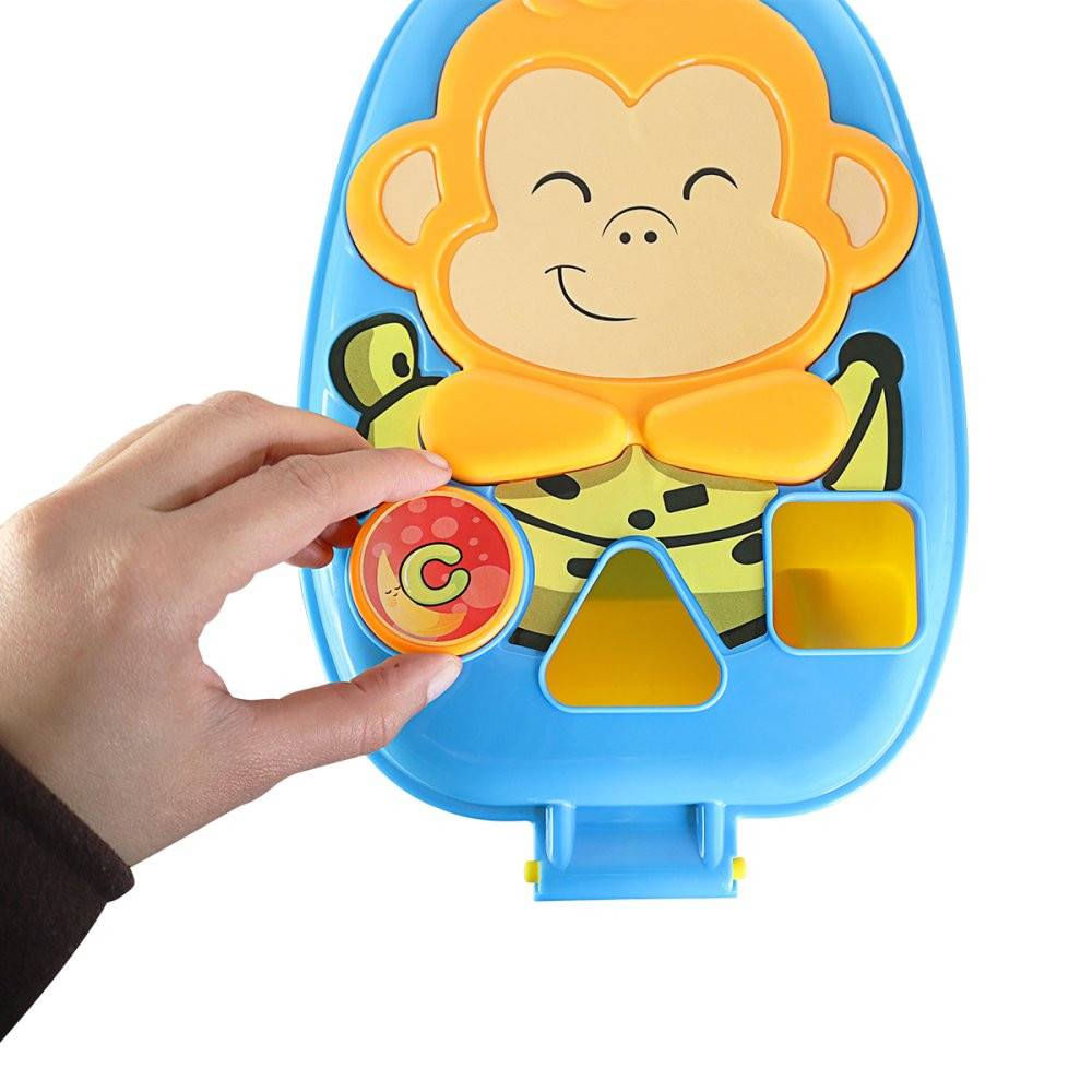 Baú Didático Macaquinho Brinquedo Infantil com Peças de Encaixar que Estimula a Coordenação Motora e Cognitivo