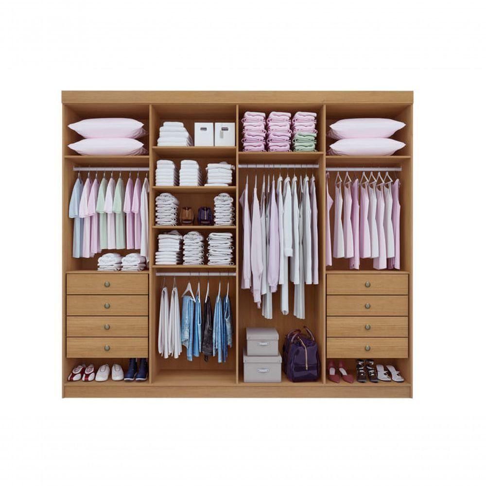 Guarda Roupa Casal 100% Mdf 8 Portas 8 Gavetas Daymont-cinamomo Móveis D'doro