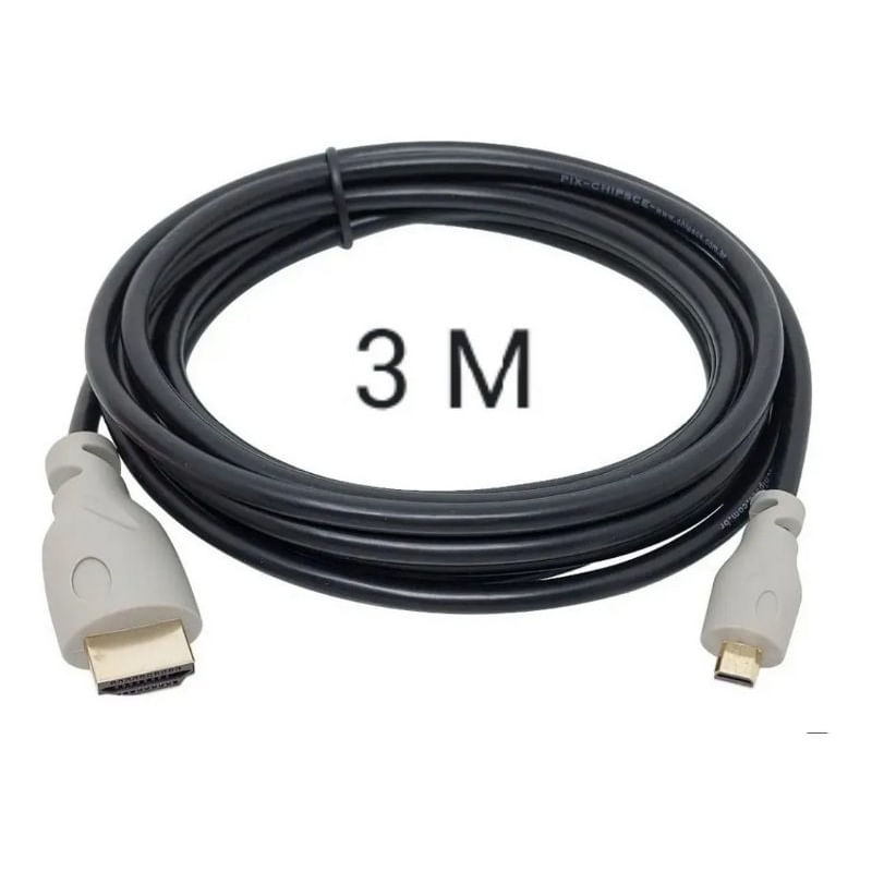 Cabo Micro Hdmi X Hdmi 3 Metros Blindado 2.0 4k Hdr 19p