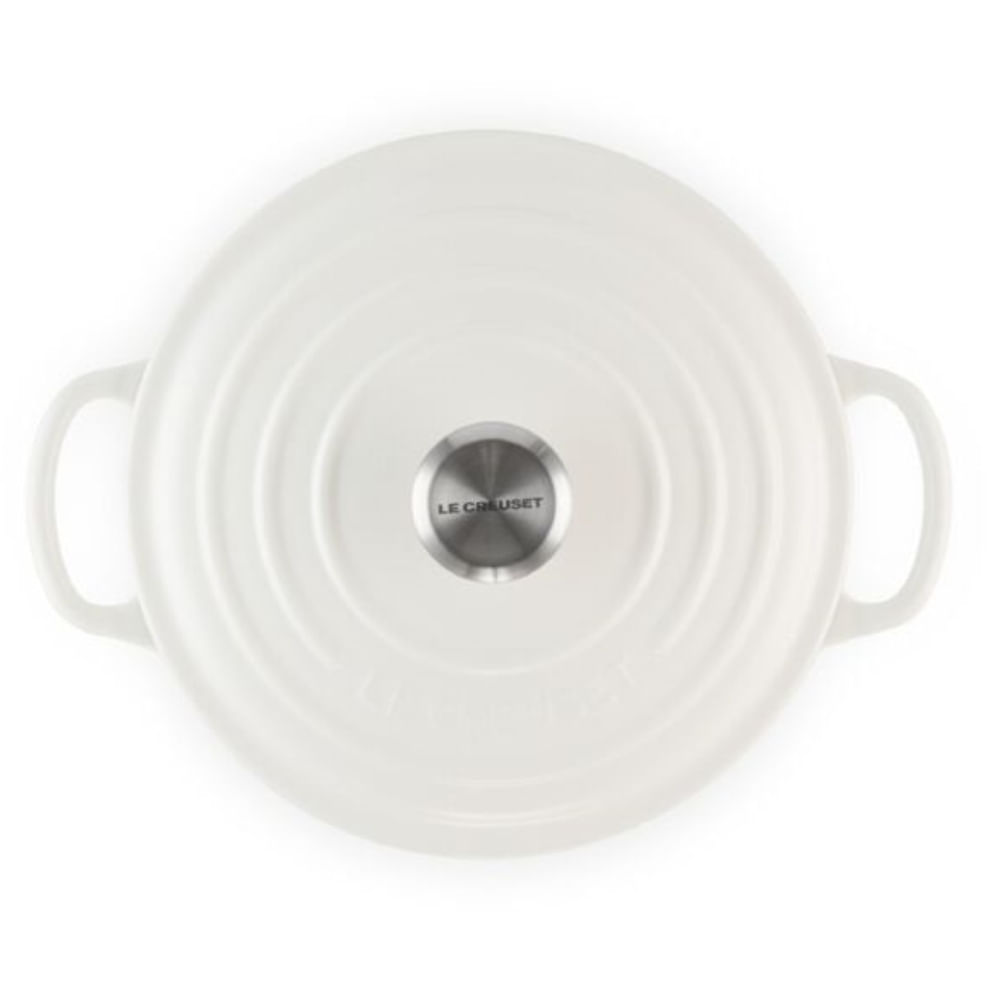 PANELA LE CREUSET REDONDA SIGNATURE FERRO ESMALTADO 22CM BRANCO COTTON 21177224314430