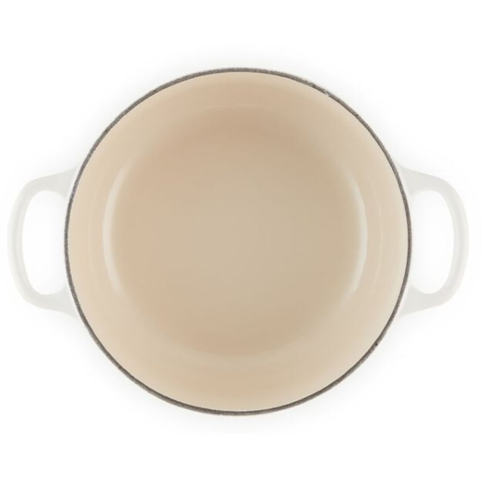 PANELA LE CREUSET REDONDA SIGNATURE FERRO ESMALTADO 22CM BRANCO COTTON 21177224314430