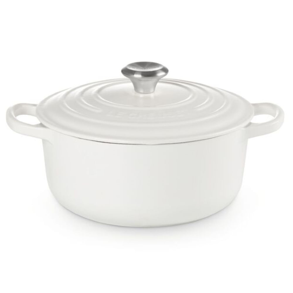 PANELA LE CREUSET REDONDA SIGNATURE FERRO ESMALTADO 22CM BRANCO COTTON 21177224314430