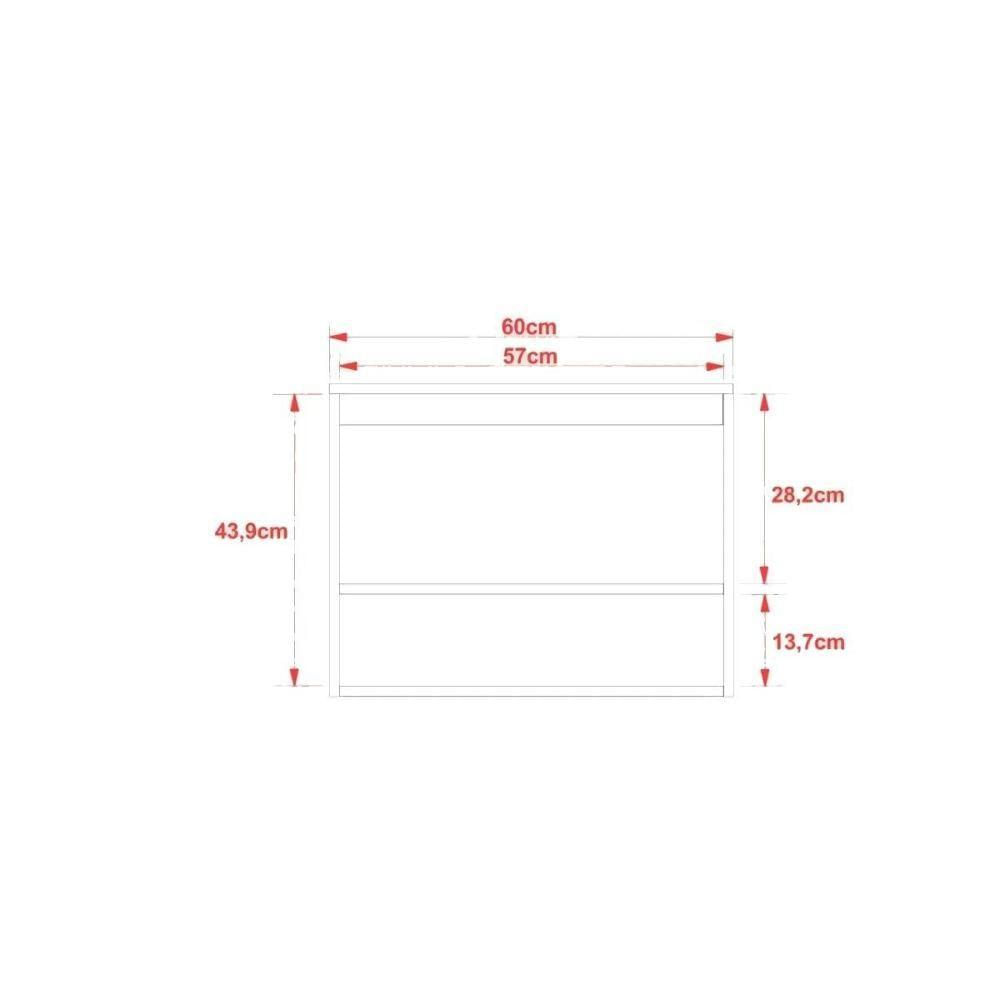 Balcão P- Banheiro Suspenso Bn3606 1 Porta Cor Mármore Branco - Tecno Mobili