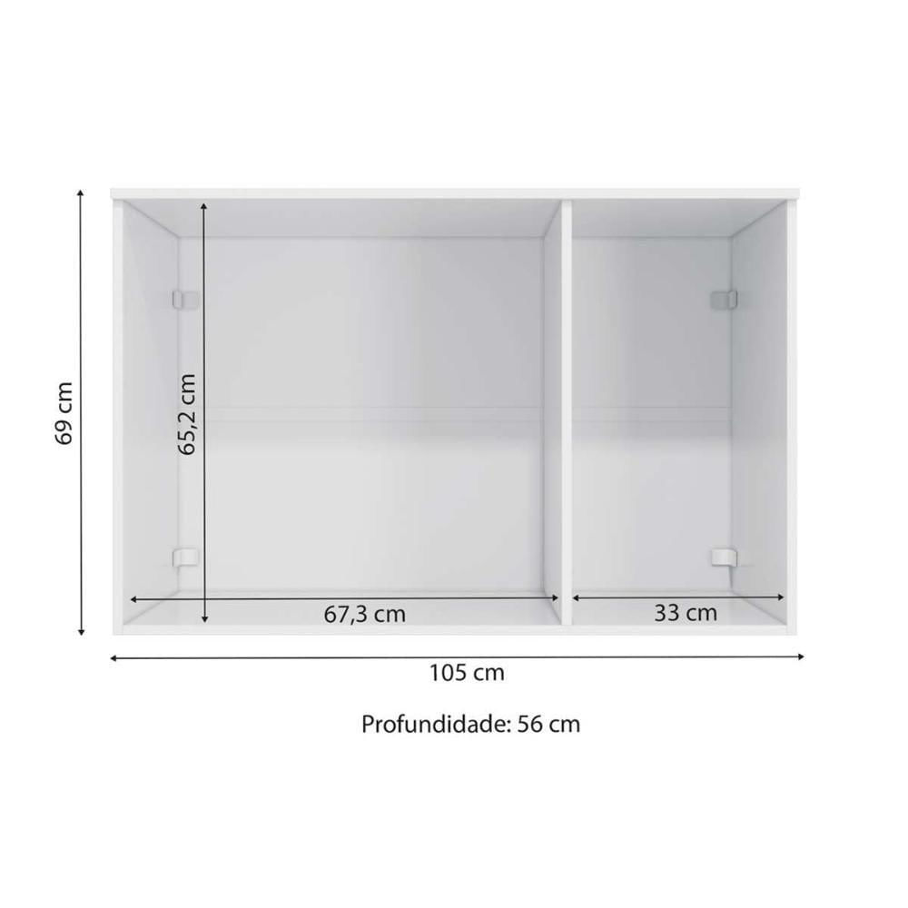 Módulo De Quarto Solteiro Armário Ponte Aéreo N541 Adapt C- 3 Portas Nogueira-branco - Kappesberg