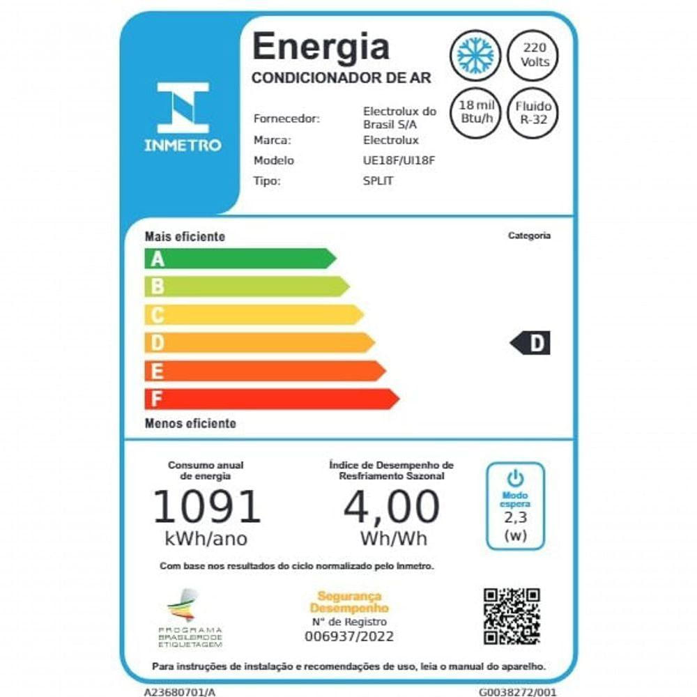 Ar Condicionado Split Electrolux 18.000 Btus Frio 220V