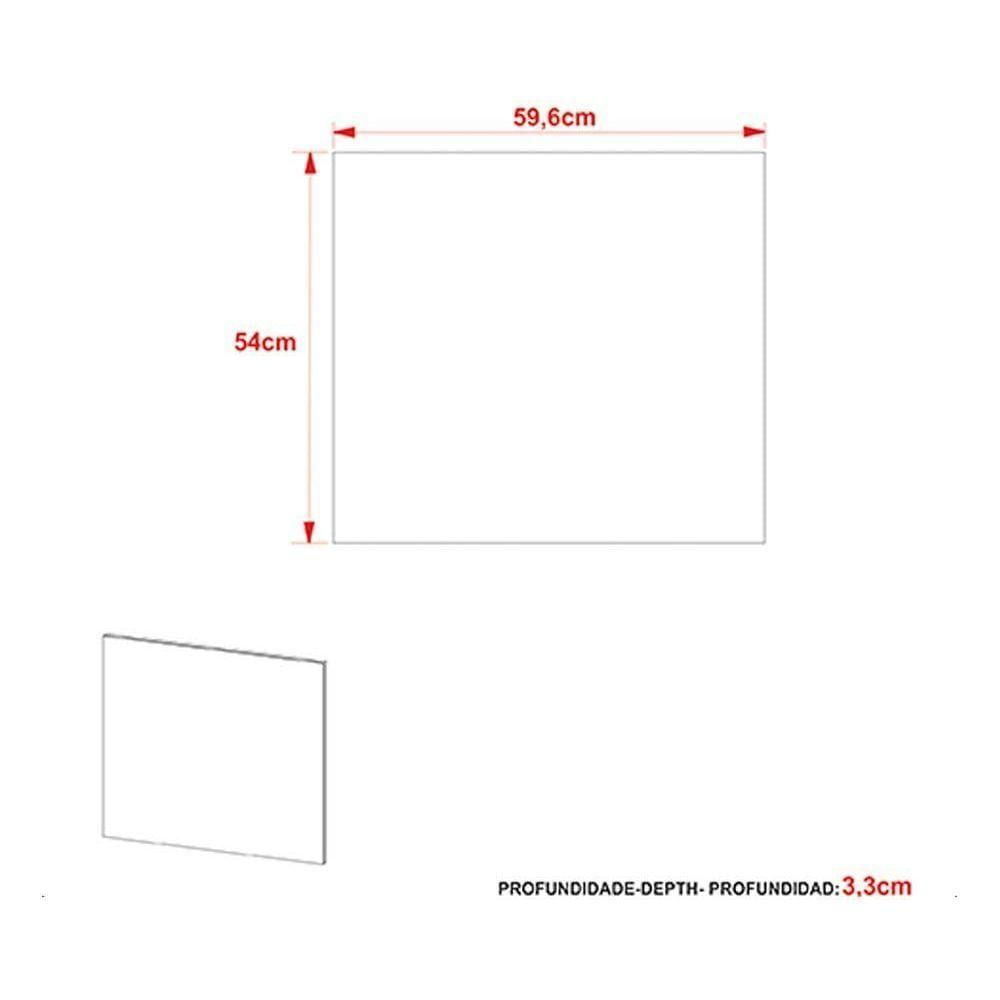 Espelheira De Banheiro Bn3638 60cm Metalizado - Tecno Mobili