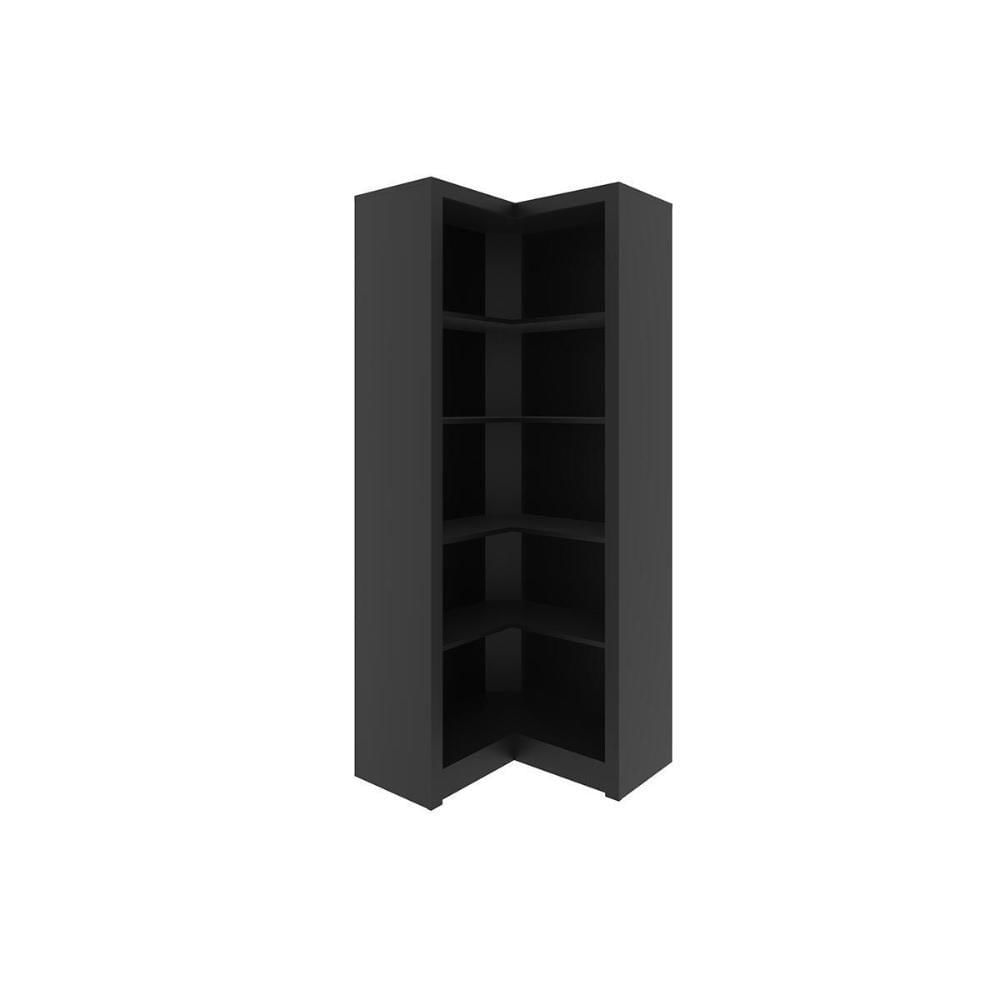 Modulado De Quarto Closet De Canto S- Portas C- 4 Prateleiras Aberto Me4132 Preto Tecno Mobili