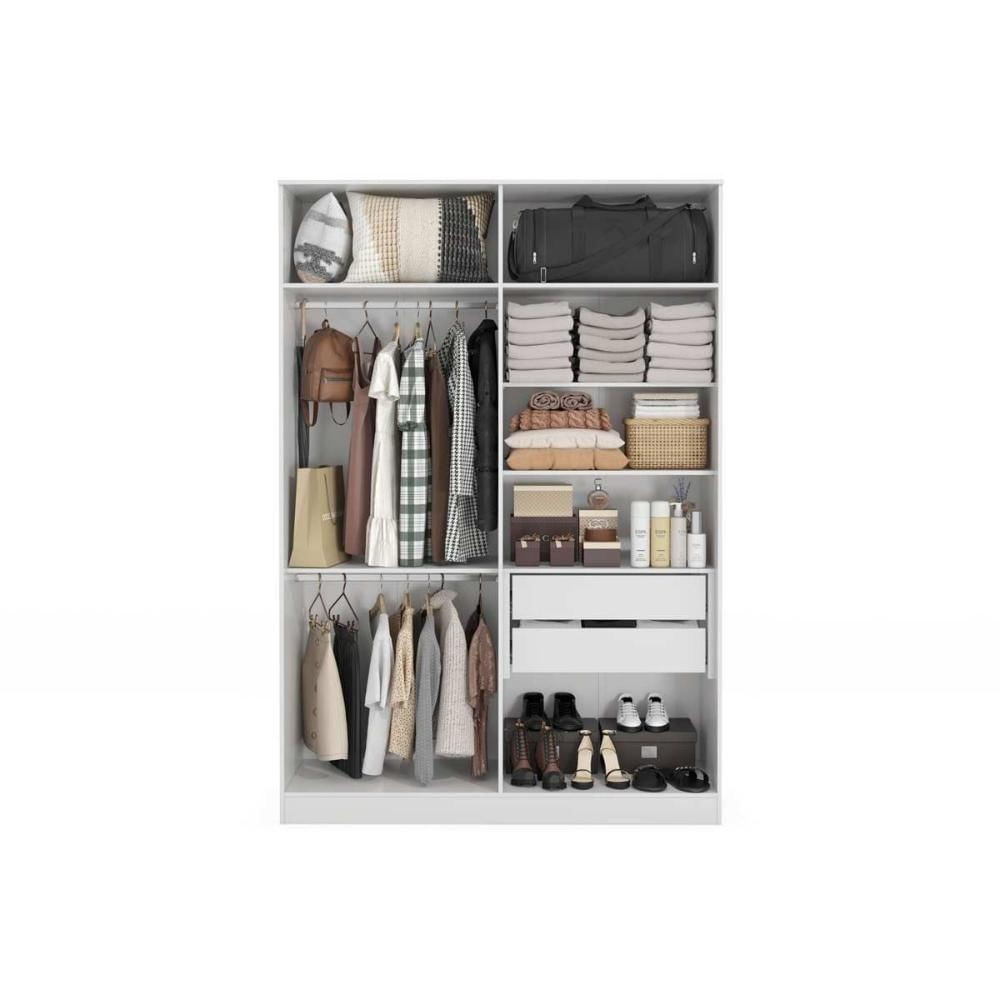 Modulado De Quarto Guarda Roupa C- 4 Portas E 2 Gavetas N536 Adapt Branco-macadamia