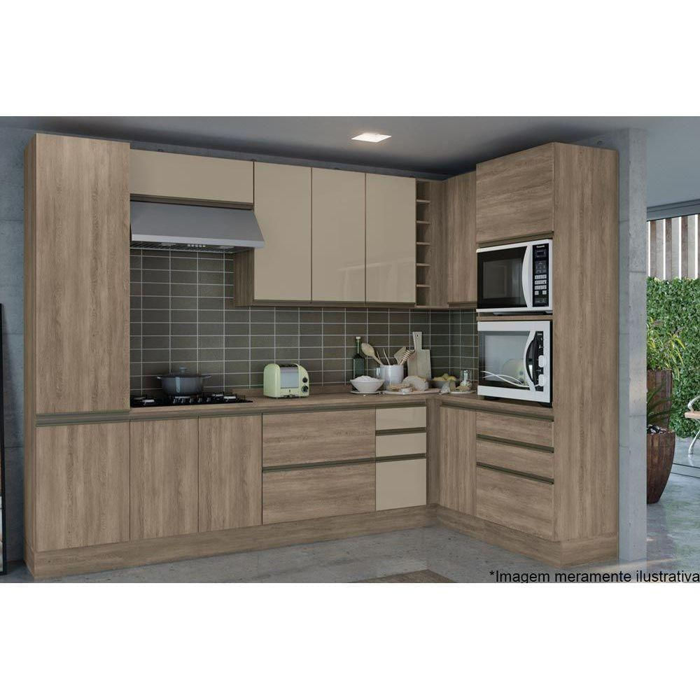 Armário Aéreo Cozinha Modulado Maxxi Canto Reto G768 Com 1 Porta 98cm Canela - Kappesberg