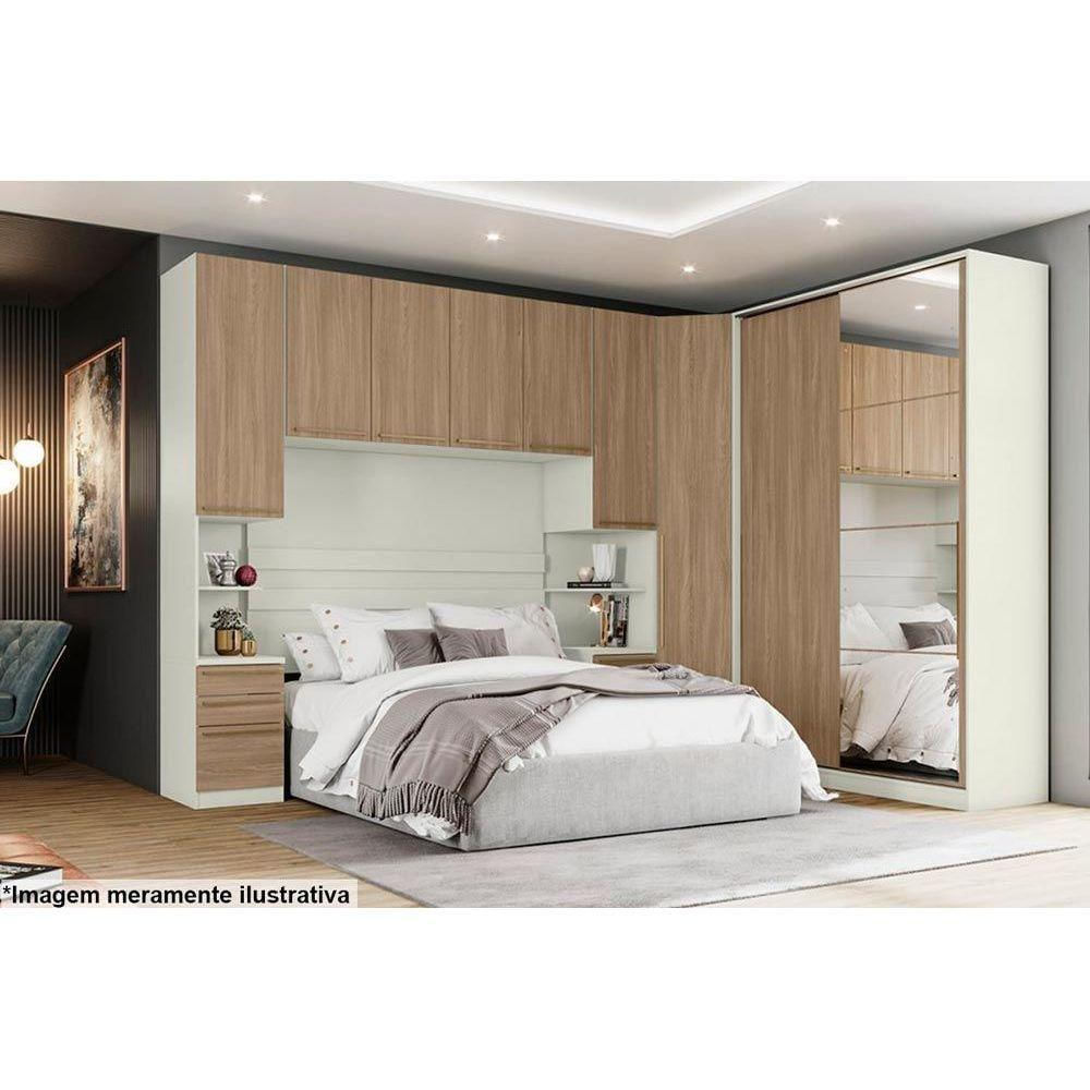 Modulado De Quarto Armário Ponte Aéreo Casal Seletto Mc11 C- 4 Portas Areia-jequitibá