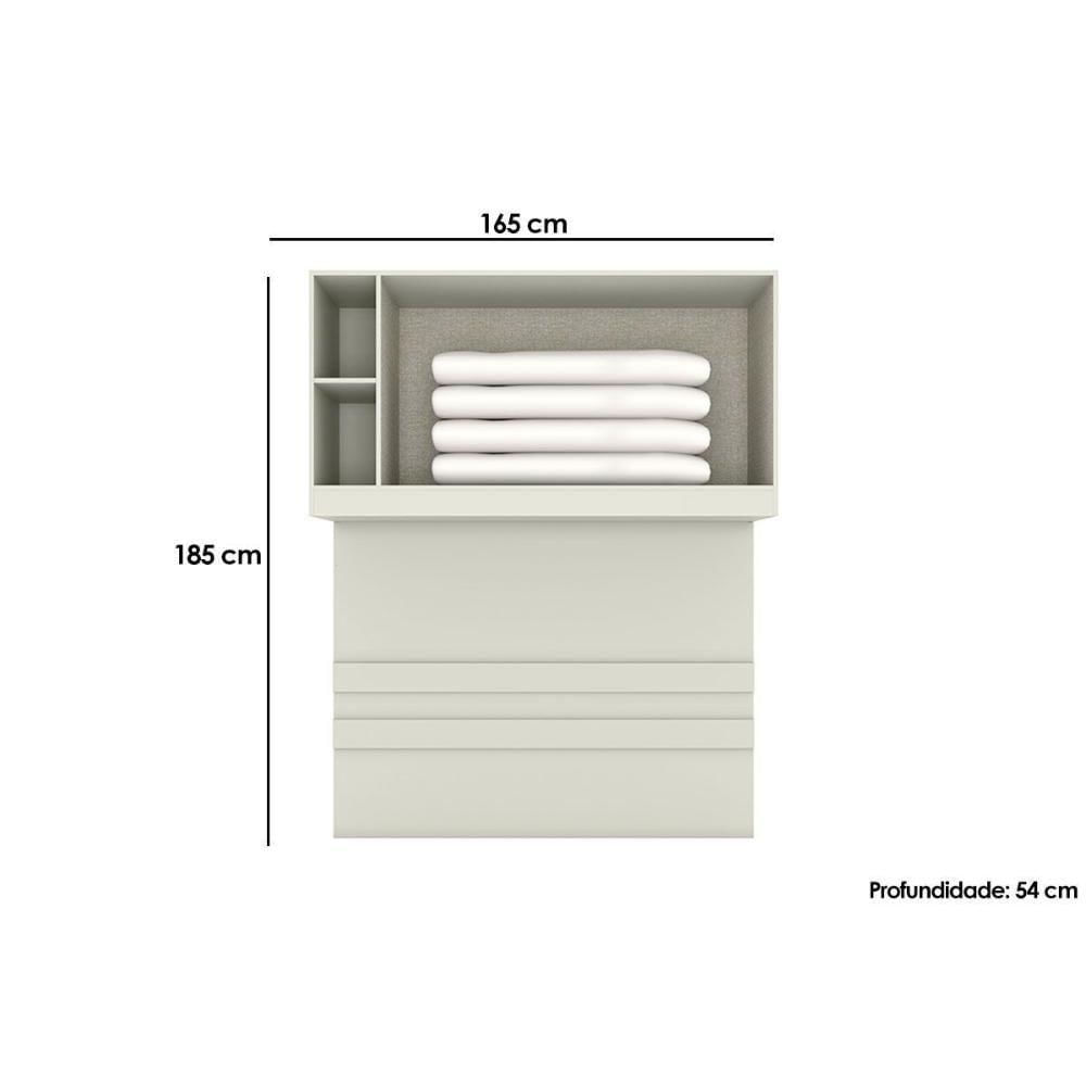 Modulado De Quarto Armário Ponte Aéreo Casal C- 3 Portas Mc13 Seletto Areia