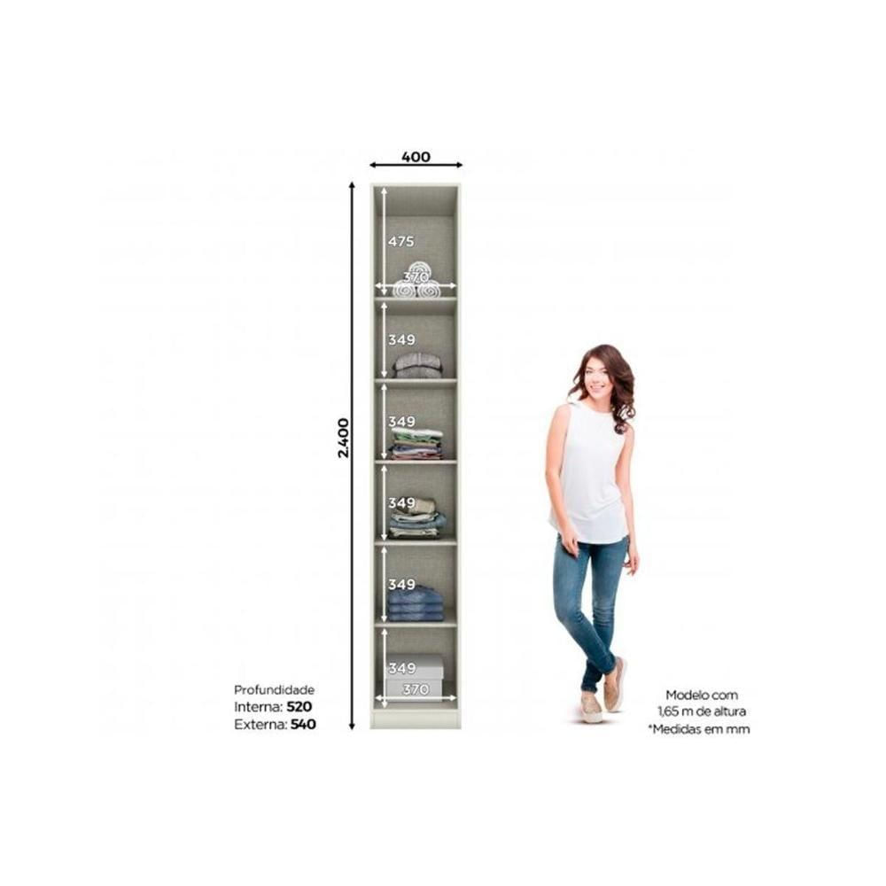 Modulado De Quarto Guarda Roupa C- 1 Porta Mc01 Seletto Areia