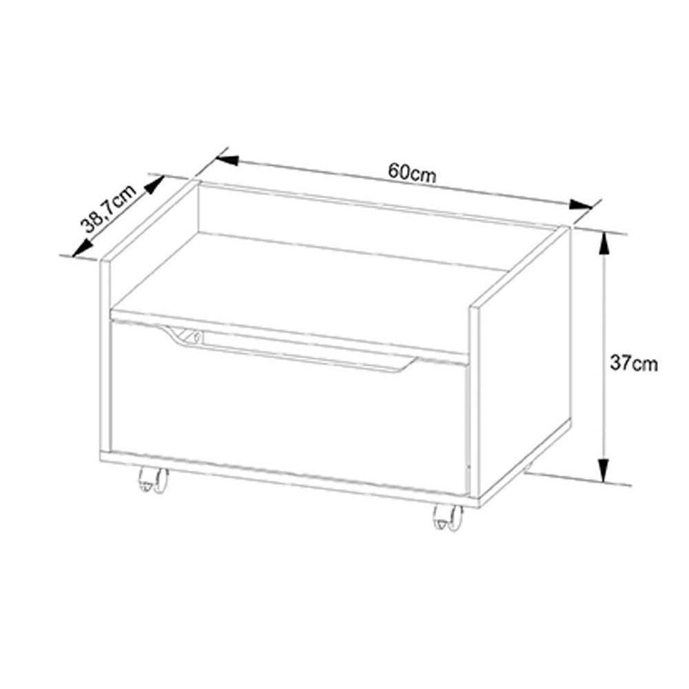 Gabinete De Banheiro Suspenso Bn3647 Sem Cuba 1 Gaveta E Rodizio 60cm Mármore Branco - Tecno Mobili