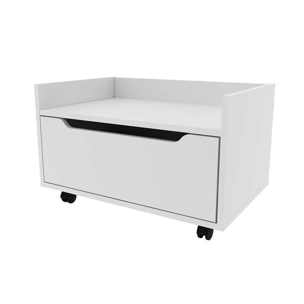 Gabinete De Banheiro Suspenso Bn3647 Sem Cuba 1 Gaveta E Rodizio 60cm Mármore Branco - Tecno Mobili