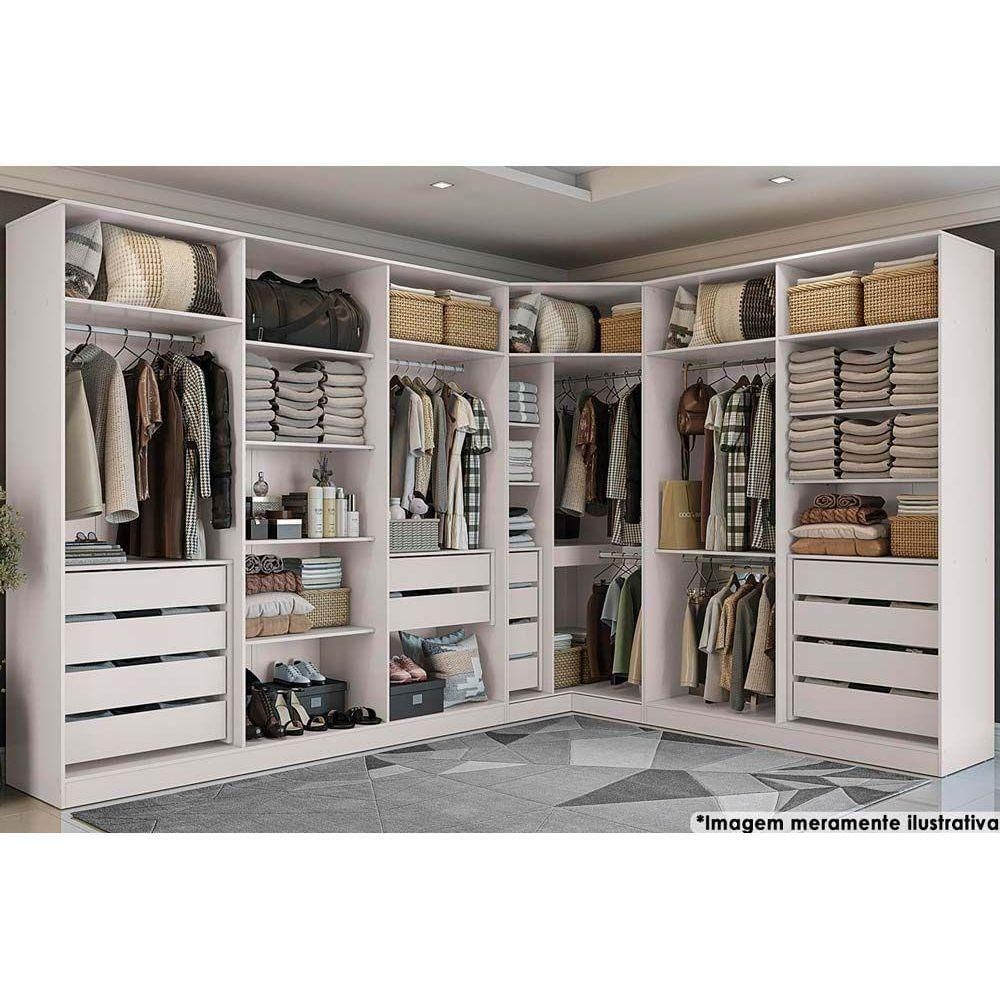 Guarda Roupa Closet De Quarto Aberto Arm158bmdp C- 2 Gavetas S- Portas Nogueira - Kappesberg