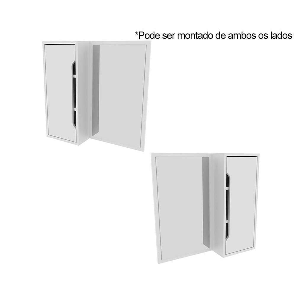 Espelheira De Banheiro Bn3648 60x60 Cm Mármore Branco - Tecno Mobili