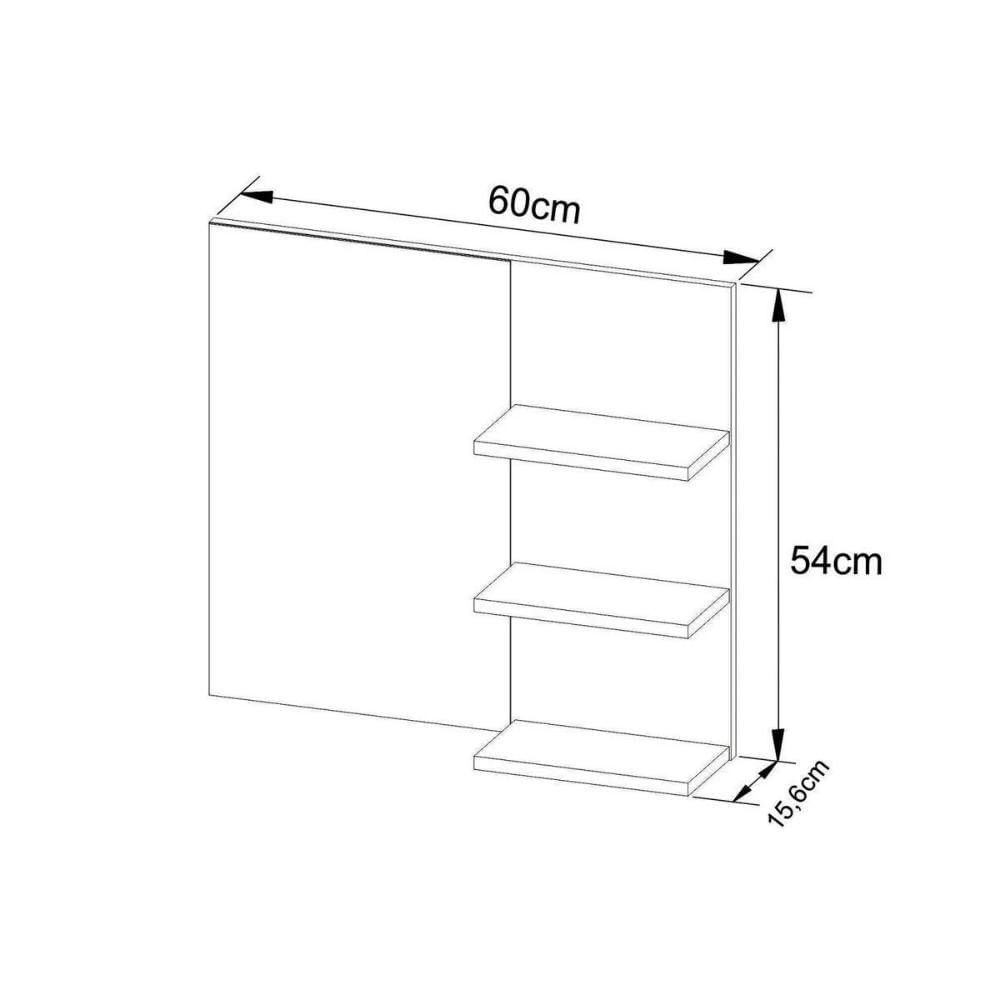 Armário P/ Banheiro Bn3608 C/ Espelho Cor Branco - Tecno Mobili