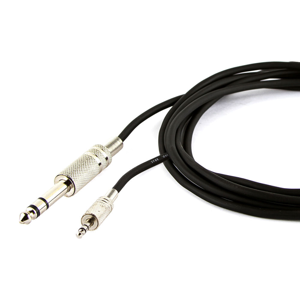 Cabo P2 para P10, Estereo Metal - 2 Metros