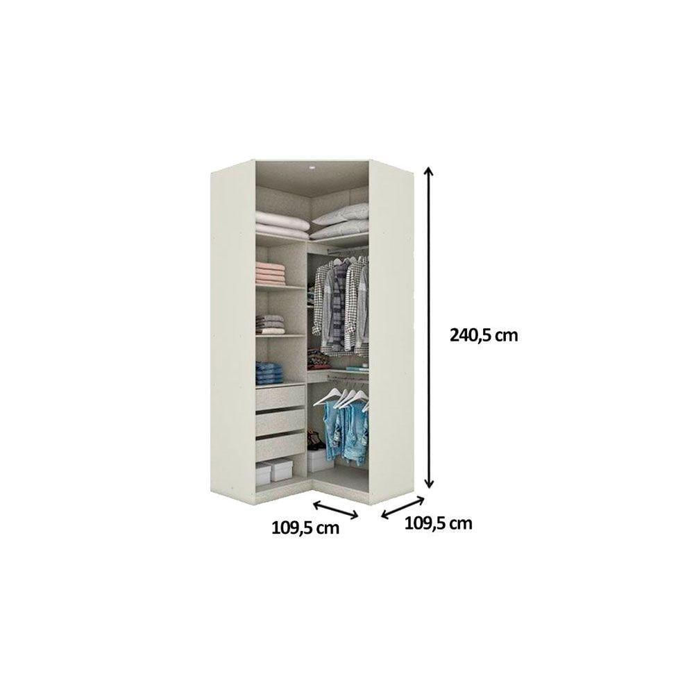 Modulado De Quarto Closet De Canto Mc05 C- 2 Portas E 3 Gavetas Areia-jequitibá