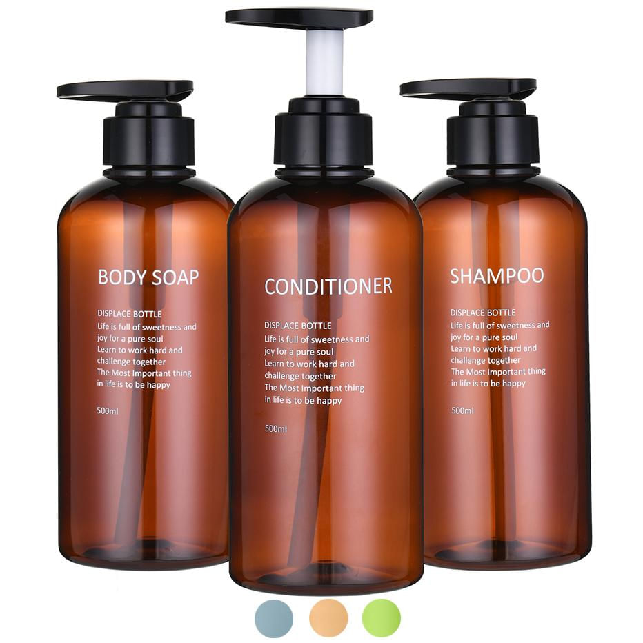Conjunto de Dispensador de Shampoo, Condicionador e Sabonete Refilável