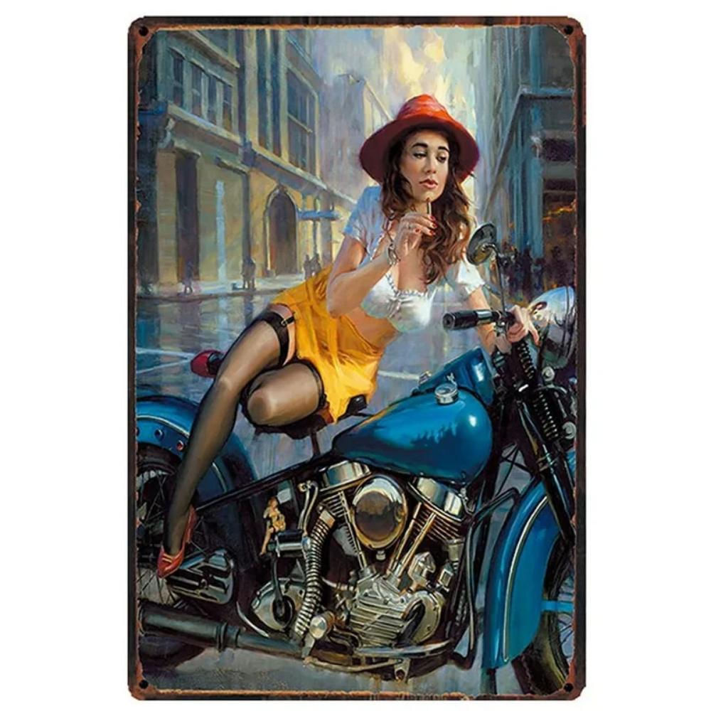 Placa Vintage de Metal Estilo Rústico Retrô - Lendas de Motocicleta