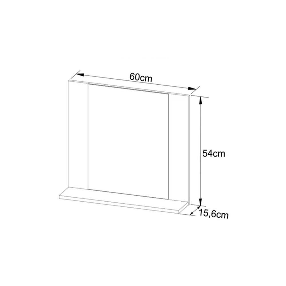 Armário P- Banheiro Bn3610 C- Espelho Cor Mármore Branco - Tecno Mobili