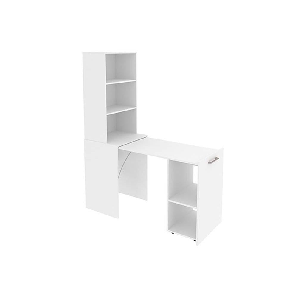 Mesa Multiuso Casal Retrátil Me4171 C/ 5 Nichos Branco - Tecno Mobili