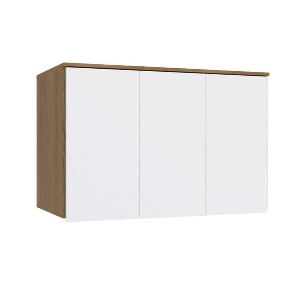 Modulado De Quarto Armário Ponte Aéreo Solteiro N541 Adapt C- 3 Portas Nogueira-branco