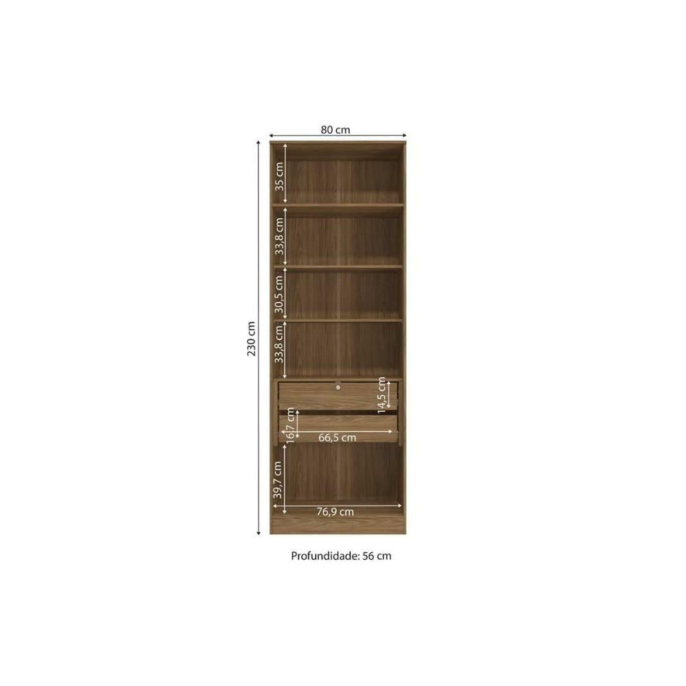 Módulo De Quarto Casal Guarda Roupa C/ 2 Portas E 2 Gavetas N535 Adapt Nogueira/macadamia - Kappesberg