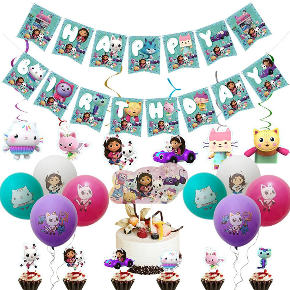 Suprimentos de Festa Gabby's Dollhouse com Balões e Banners