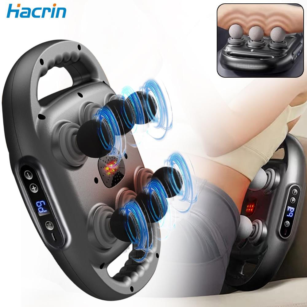 Pistola de Massagem Elétrica com 6 Cabeçotes para Relaxamento Muscular