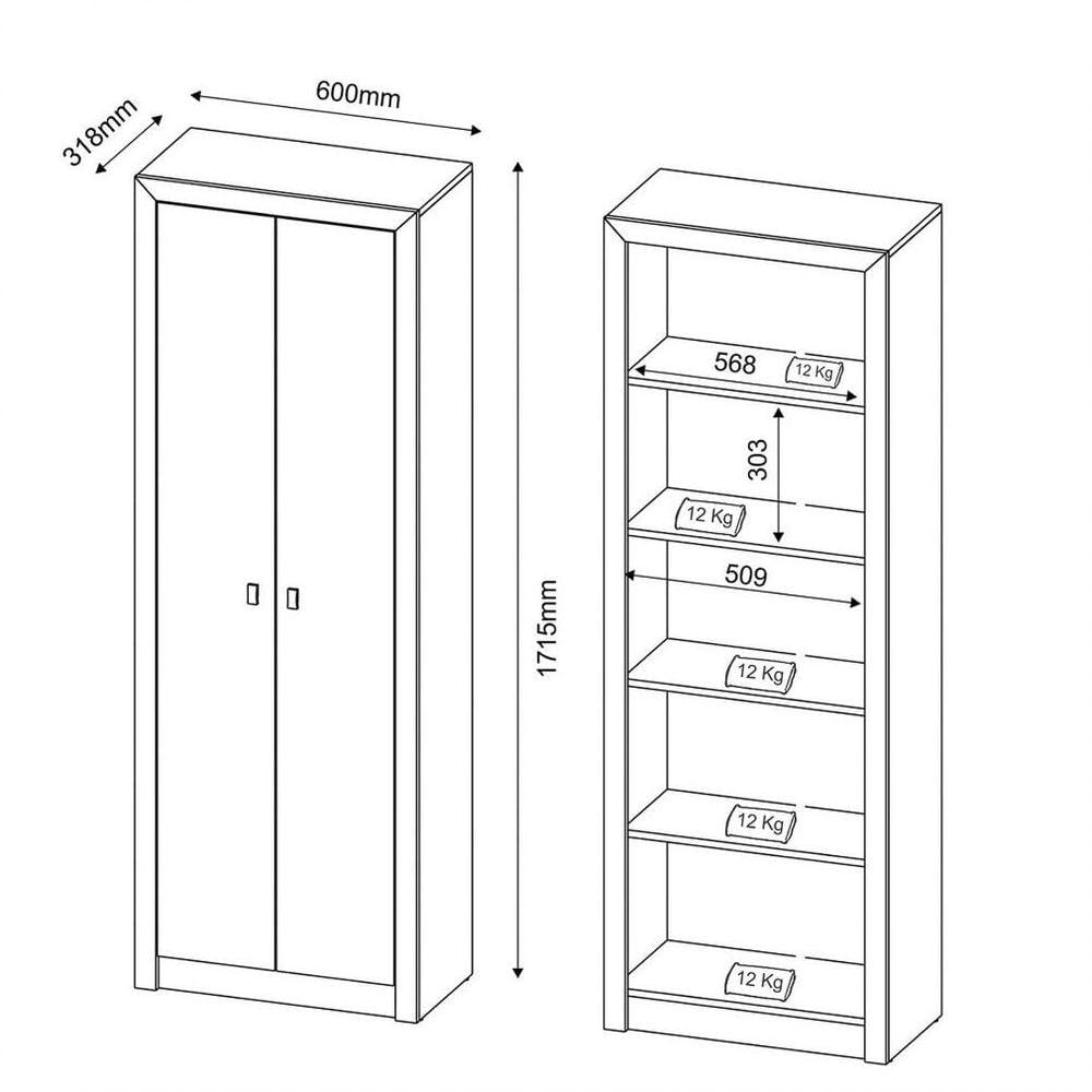 Armário De 171,5 Cm Para Home Office 02 Portas Me4105 Rústico