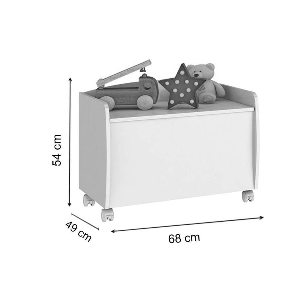 Quarto Infantil Completo Aquarela 2 Peças (1 Cômoda Baú + 1 Armário Organizador) Qi100 Branco - Henn