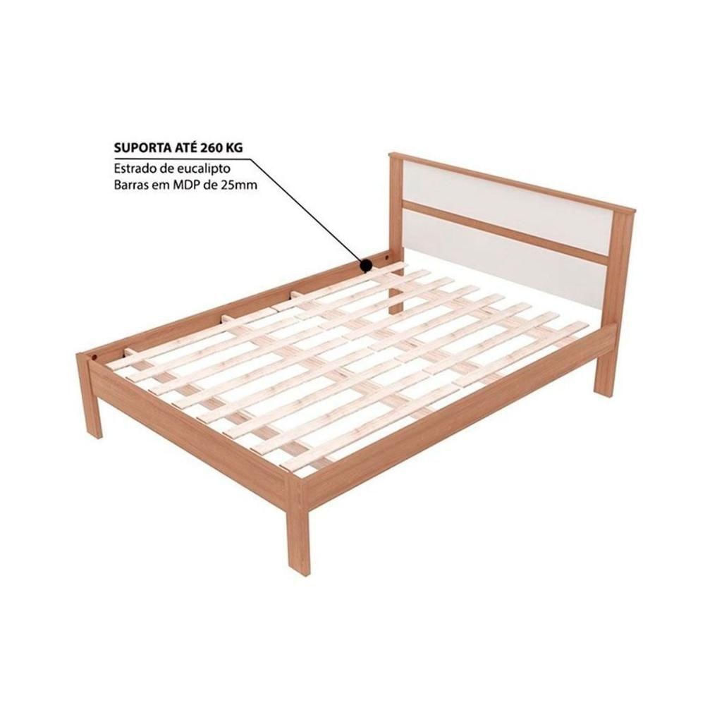 Quarto Casal Completo 3 Peças (2 Mesas Cabeceira Az1016 + Cama De Cm8005) Nogal-branco - Tecno Mobili